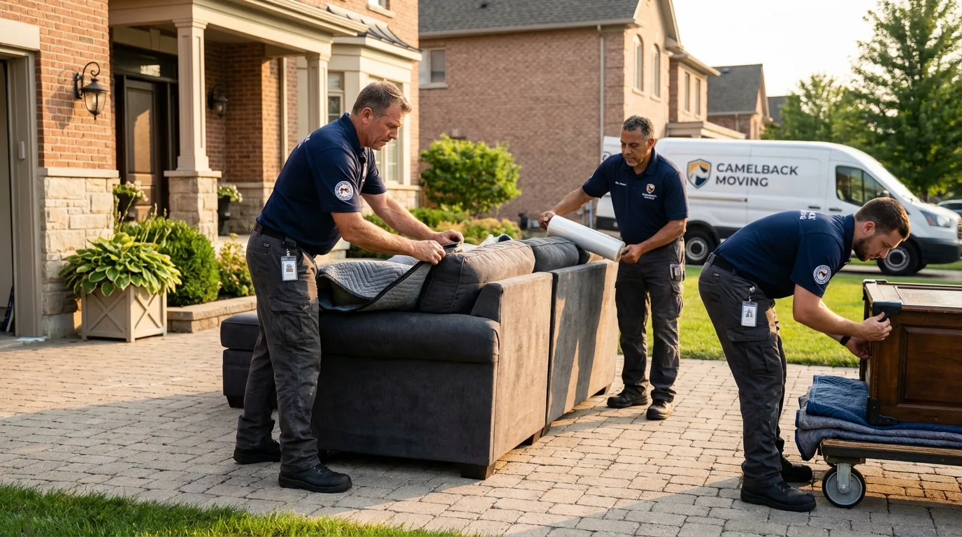 Large estate moving crew wrapping furniture in Dorado, PR